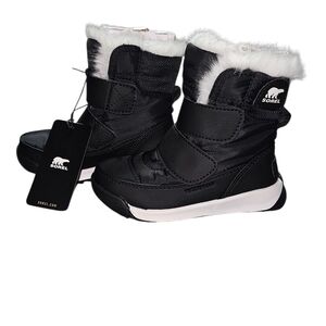 Sorel Kids Black and White Snow Boots